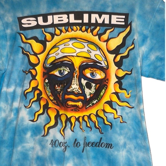 Sublime blue tie dye graphic tee size small - Picture 3 of 6